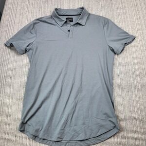 Cuts Polo Shirt Mens Large Gray Curve-Hem Jersey Knit Short Sleeve Casual